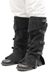 KUOIN Faux Suede Leg Covers Steampunk Gaiters Black