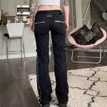 Y2K Gothic High Waisted Cargo Jeans Streetwear Fashion