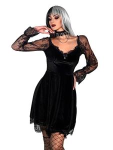 Gothic Lace Long Sleeve Bodycon Dress Alternative Fashion