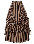 Striped Steampunk Gothic High Low Skirt (M)