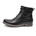 Black Motorcycle Combat Boots for Men