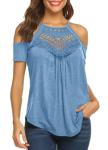 Boho Hippie Country Concert Top Light Blue Women's Shirt