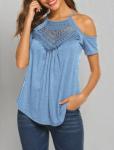 Boho Hippie Country Concert Top Light Blue Women's Shirt