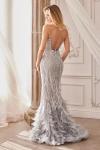 Glimmering Mermaid Gown with Feathered Details