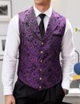 Purple Paisley Formal Gothic Steampunk Vest