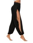 AvaCostume Black Harem Pants with High Slit