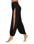 AvaCostume Black Harem Pants with High Slit