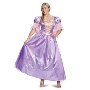 Rapunzel Deluxe Dress Adult Costume, Purple, Medium Size
