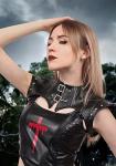 KUOIN Gothic Shoulder Armor Harness Leather Steampunk Costume