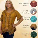 Agan Traders Boho Embroidered Asymmetrical Hem Top