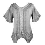 Agan Traders Boho Embroidered Asymmetrical Hem Top