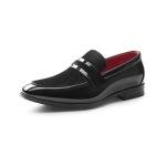 Black Velvet Tuxedo Loafers for Men, Size 12