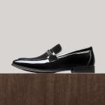 Black Velvet Tuxedo Loafers for Men, Size 12