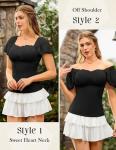 Black Ruffle Sleeved Top for Women