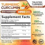 Turmeric Curcumin with BioPerine 1950mg - Joint Support