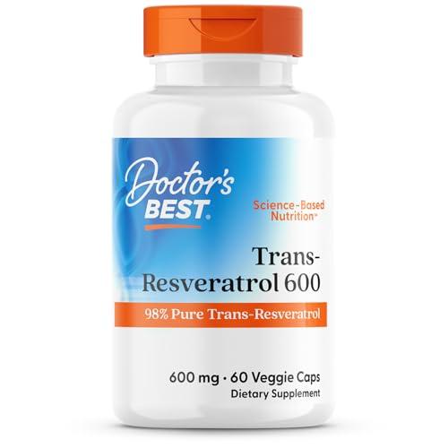 Trans-Resveratrol 600mg Capsules, Doctor's BEST, Non-GMO, Vegan