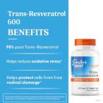 Trans-Resveratrol 600mg Capsules, Doctor's BEST, Non-GMO, Vegan