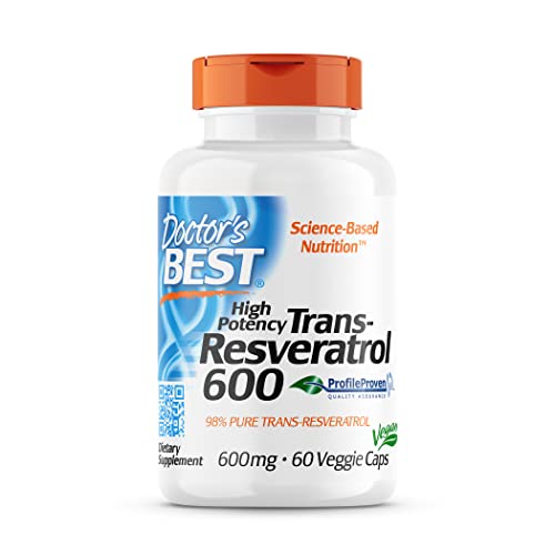 Trans-Resveratrol 600mg Capsules, Doctor's BEST, Non-GMO, Vegan