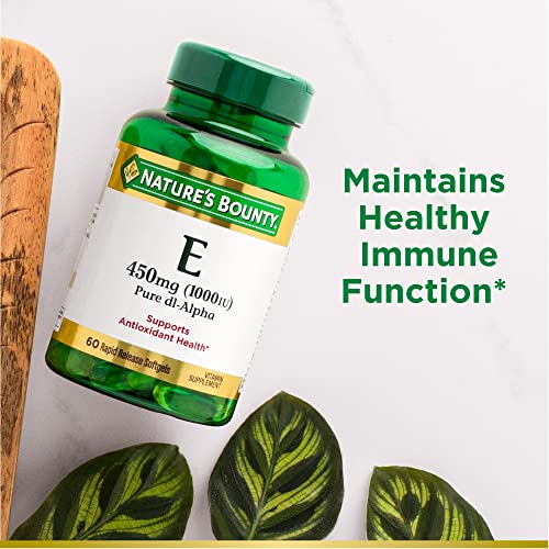Nature's Bounty Vitamin E 1000 IU Softgels, Antioxidant & Immune Support, 1 Pack