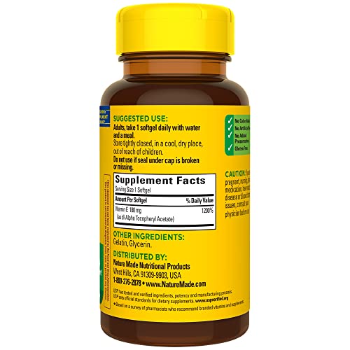 Potent Nature Made Vitamin E: 100 Softgels