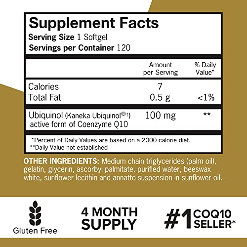 Qunol Ubiquinol CoQ10 Softgels 100mg - Heart Health