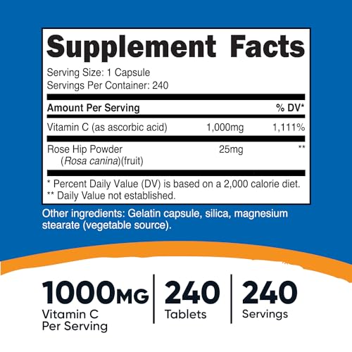 Nutricost Vitamin C with Rose HIPS 1025mg Capsules