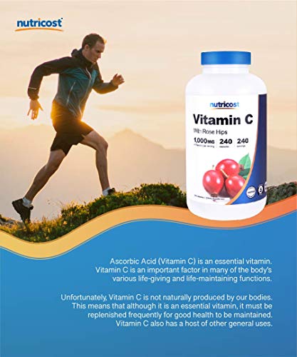 Nutricost Vitamin C with Rose HIPS 1025mg Capsules