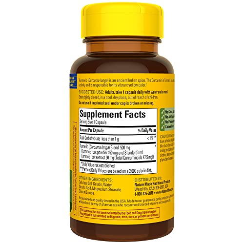 Nature Made Turmeric Curcumin 500mg Antioxidant Support Supplement