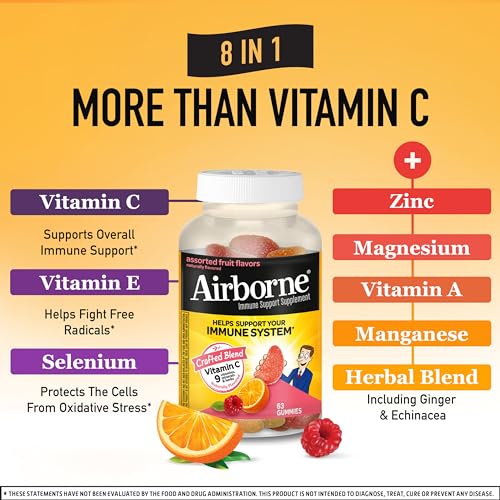 Airborne 750mg Vitamin C Gummies, Immune Support - 2x63ct