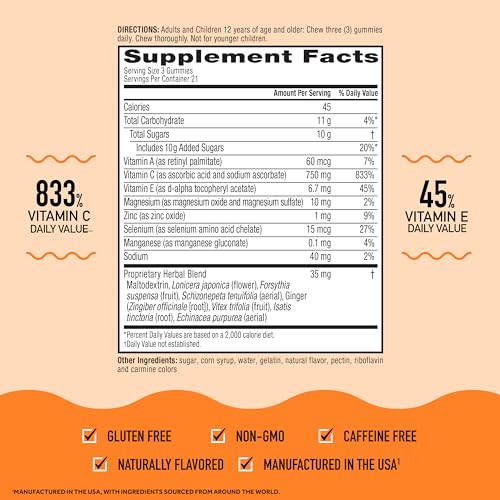 Airborne 750mg Vitamin C Gummies, Immune Support - 2x63ct