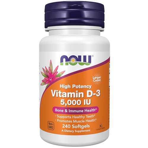 NOW Vitamin D-3 5,000 IU Softgels, Structural Support*