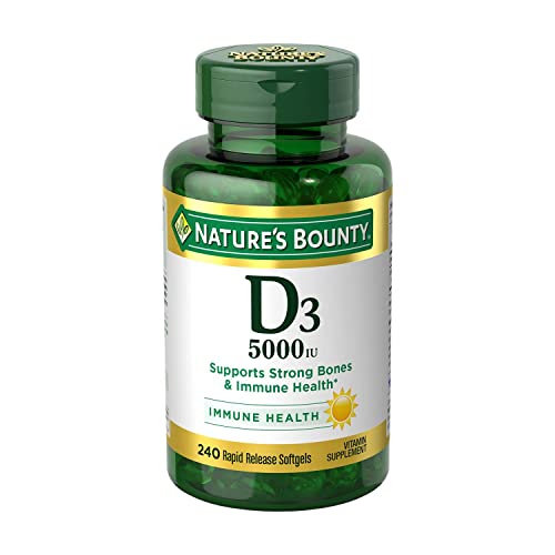 Nature's Bounty Vitamin D3 5000iu, Immune Support, 240 Ct