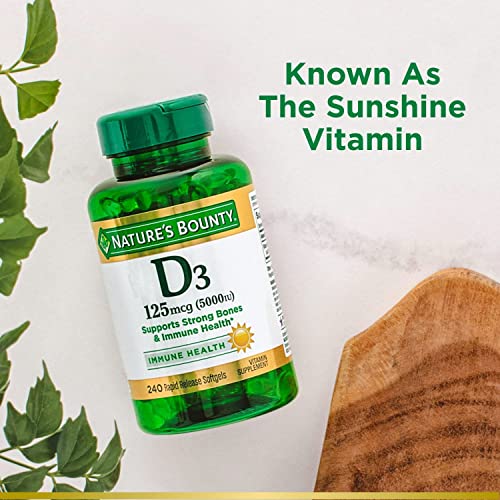 Nature's Bounty Vitamin D3 5000iu, Immune Support, 240 Ct