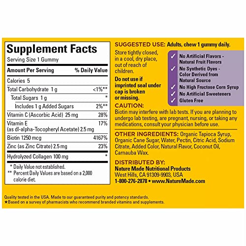 Nature Made Collagen Gummies with Vitamin C, Zinc, Biotin