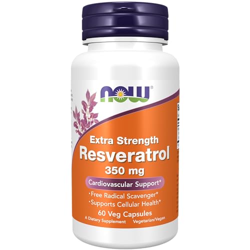 NOW Supplements Resveratrol 350mg, Natural Trans Resveratrol 60 capsules