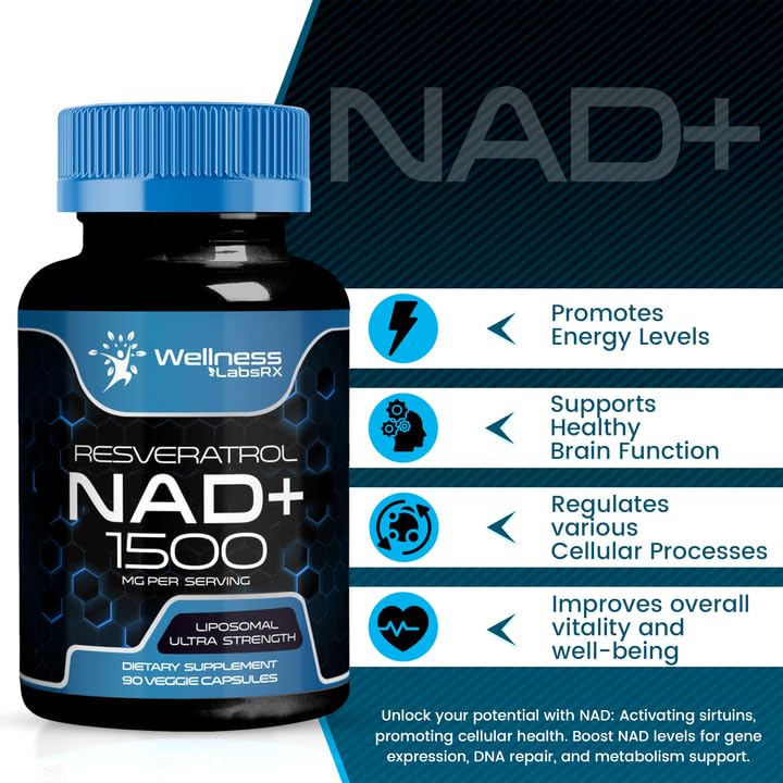 Ultra Strength Liposomal NAD+ Supplement with Resveratrol