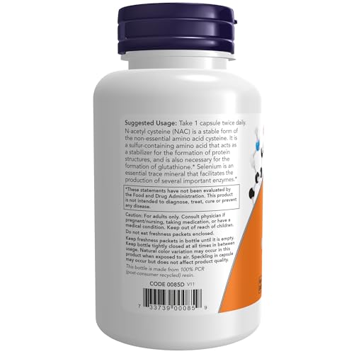 NOW NAC 600mg with Selenium & Molybdenum Capsules