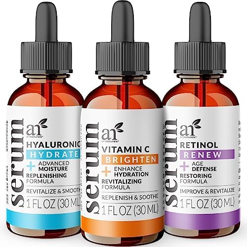 ArtNaturals Anti-Aging Set: Vitamin C, Retinol, Hyaluronic Acid