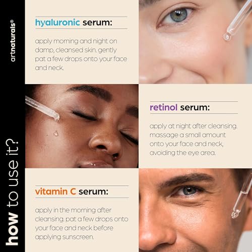 ArtNaturals Anti-Aging Set: Vitamin C, Retinol, Hyaluronic Acid