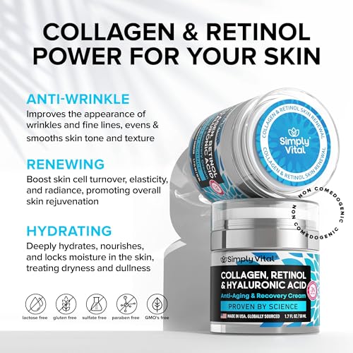 SimplyVital Collagen Anti-Aging Face Cream, Made in USA