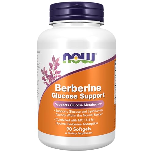 NOW Berberine Glucose Support with MCT Oil, 90 Softgels