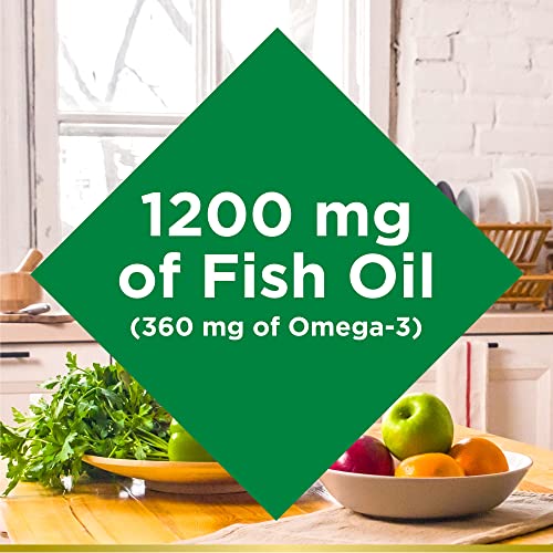 Nature’s Bounty Fish Oil 1200 mg, Heart Health, Omega 3 EPA & DHA, 360 Softgels Twin Pack