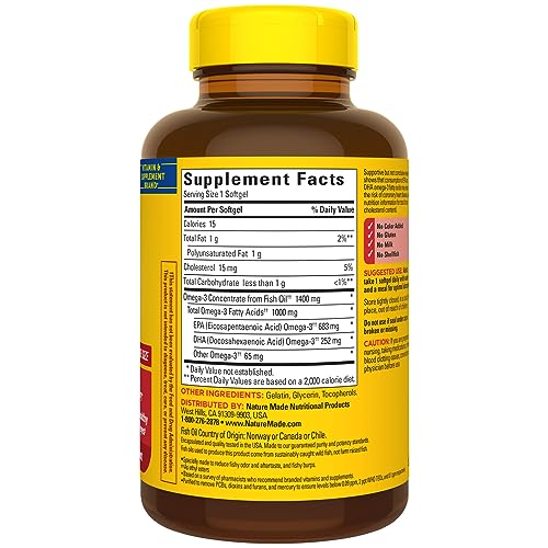 Nature Made Ultra Omega 3 Fish Oil Softgels