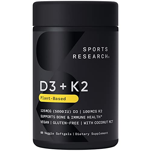 Vegan Vitamin D3 + K2 Softgels for Immune Health