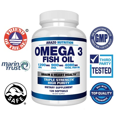 Arazo Nutrition Wild Caught Omega 3 Fish Oil Softgels