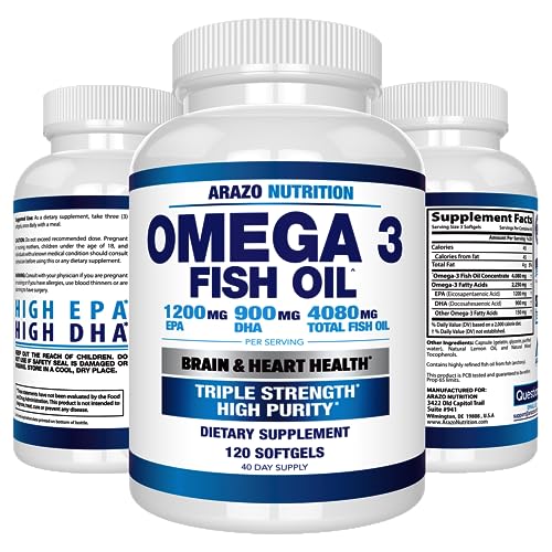 Arazo Nutrition Wild Caught Omega 3 Fish Oil Softgels
