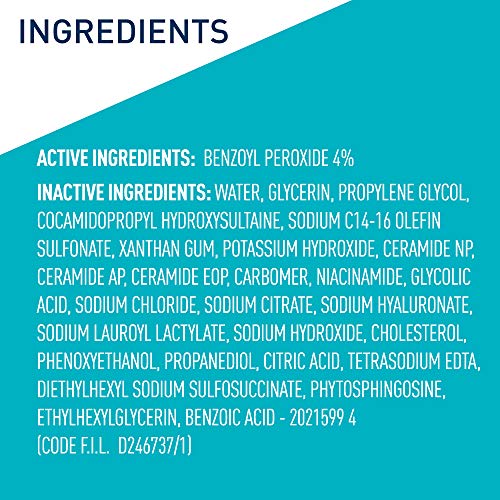 Acne-Fighting Foaming Cleanser with Benzoyl Peroxide & Hyaluronic