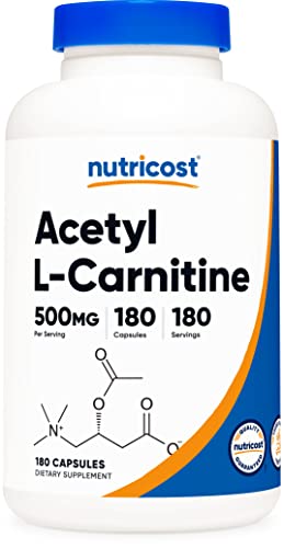 Acetyl L-Carnitine 500mg - 180 Capsules - Non-GMO