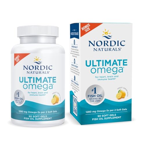 Nordic Naturals Ultimate Omega Soft Gels - Lemon - 1280mg Omega-3 - High-Potency Fish Oil