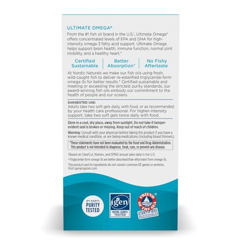 Nordic Naturals Ultimate Omega Soft Gels - Lemon - 1280mg Omega-3 - High-Potency Fish Oil